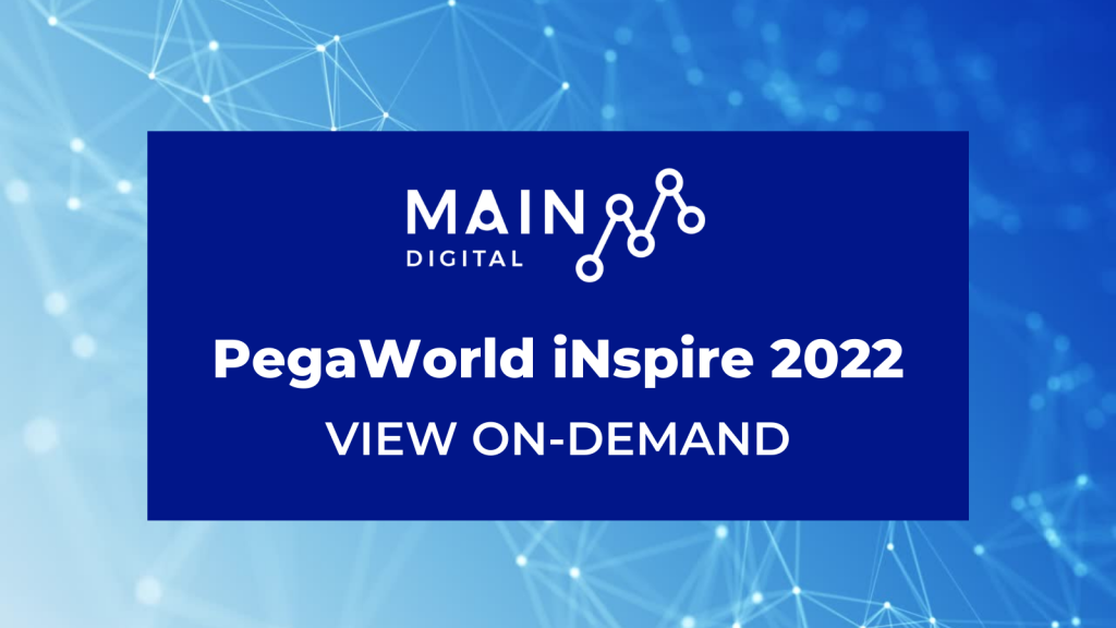 Main Digital logo, PegaWorld iNspire 2022m View On-Demand